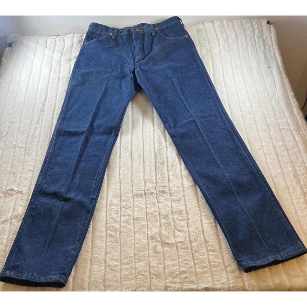 Wrangler Men's Cowboy Cut 13MWZ Straight Denim Jeans Size 35x35